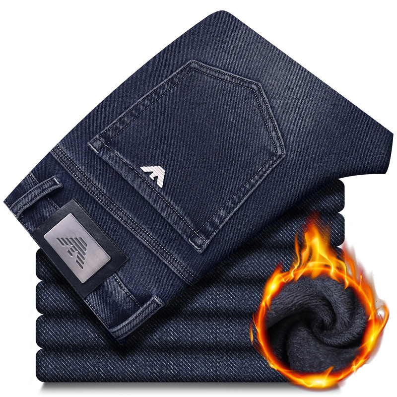 Muške traperice ravnog kroja, srednji pojas, pamuk denim, zatvaranje na zip
