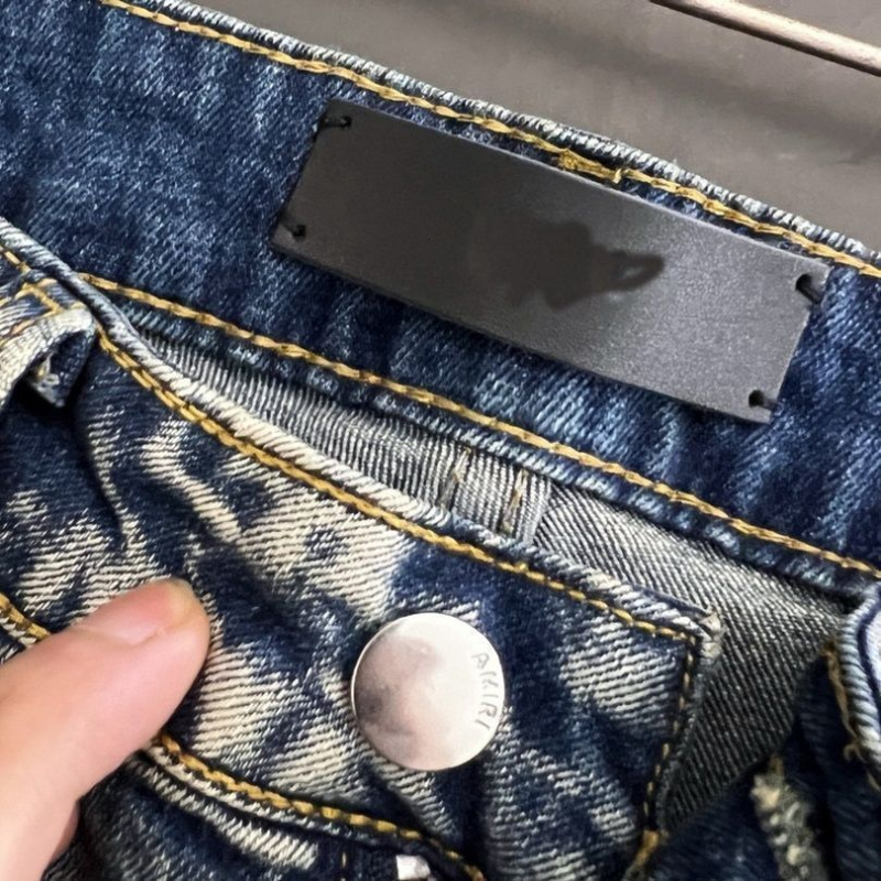 Muške traperice Slim-Fit s tigrovom vezom, poderotine, 50% pamuk, višestruke džepove