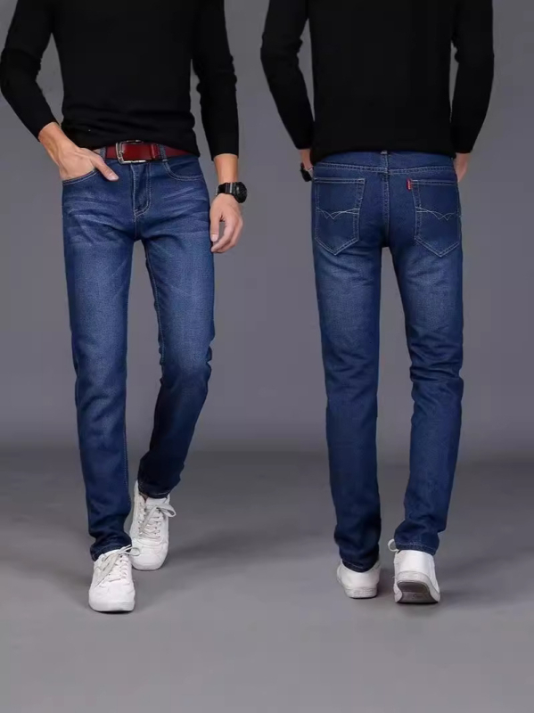 Muške traperice – pamuk denim, labavi ravni kroj, srednji pojas, ziper