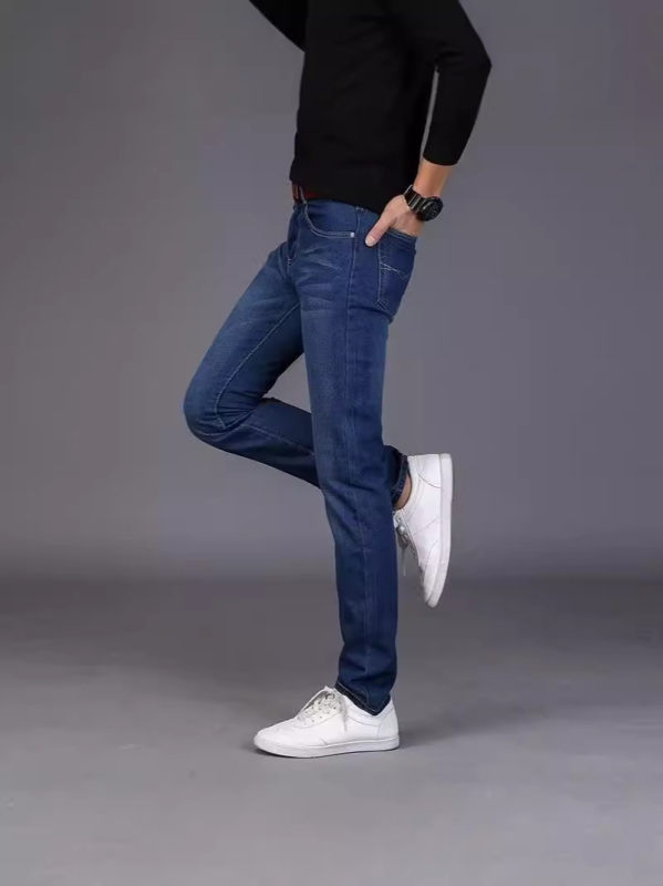 Muške traperice – pamuk denim, labavi ravni kroj, srednji pojas, ziper