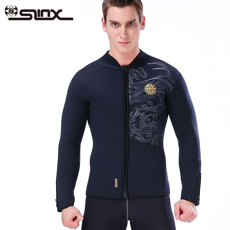 SLINX 5 mm neoprenska potapacka jakna s baršunastom podstavom – unisex topli wetsuit top za ronjenje i surfanje