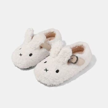 Dječje plišane papuče s motivom Miffy, Velcro zatvarač, gumena potplat, fleece podstava, zimsko toplo