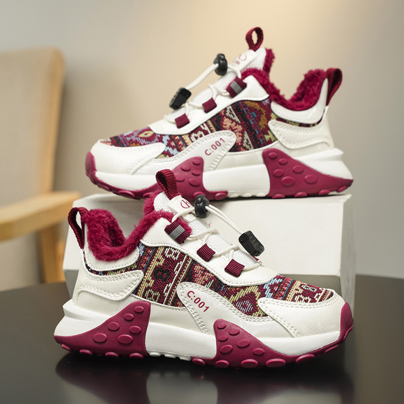 Κοριτσίστικα χειμωνιάτικα αθλητικά με επάνω μέρος από συνθετικό δέρμα αδιάβροχο, fleece επένδυση, EVA σόλα, ελαστικό λουράκι για εύκολο κλείσιμο, για ηλικίες 4–16 ετών