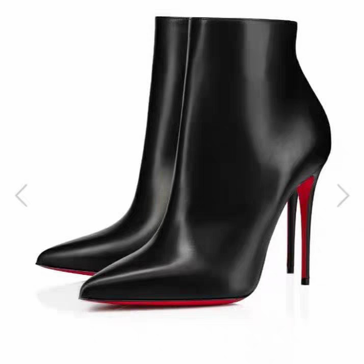 Botine moderne pentru femei cu vârf ascuțit, gambă medie, toc subțire peste 8 cm, partea superioară din material sintetic, talpă din cauciuc