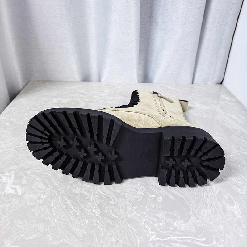 Martin čizme, gornji dio nubuk kože, okrugli vrh, debeli pet 3-5 cm, bočni zip