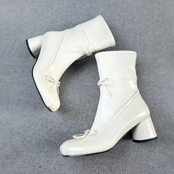 Martin čizme: slatki balet stil, čizme do srednjeg dijela potkoljenice, debeli 6–8 cm potpetica, bočni zip, gornji materijal: Super fiber