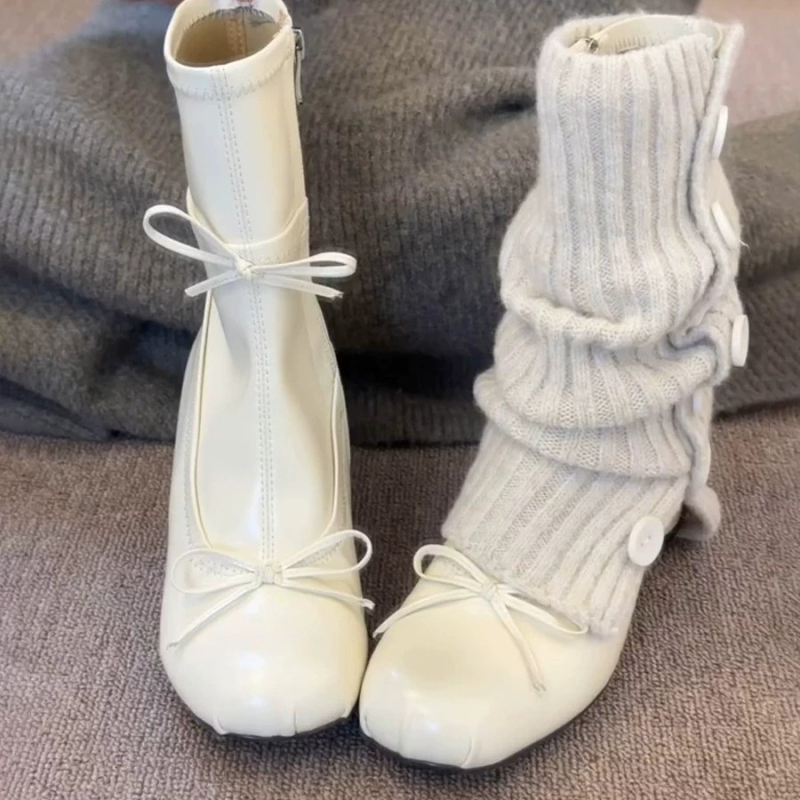 Martin čizme: slatki balet stil, čizme do srednjeg dijela potkoljenice, debeli 6–8 cm potpetica, bočni zip, gornji materijal: Super fiber