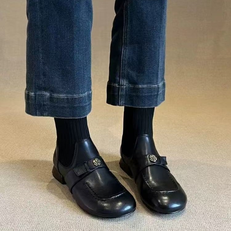 Botine Martin pentru femei, partea superioară din super fiber, vârf rotund, gambă medie, toc gros 3–5 cm