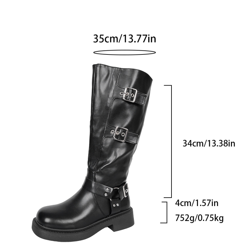 Ženske Martin čizme, kvadratni nos, debeli pet, 3–5 cm, zatvarač