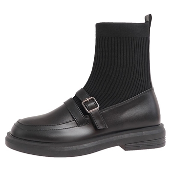 Ženske Martin čizme - umjetni PU gornji dio, gumena potplata, okrugli vrh, srednje visok debeli potpetica 3–5 cm, nizak obod čizme