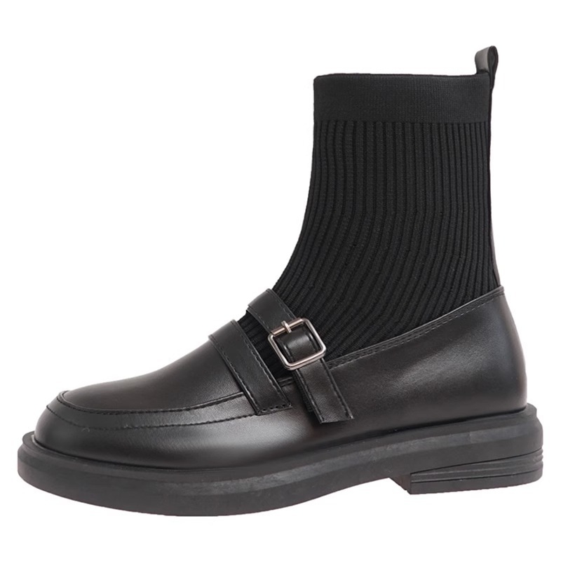 Ženske Martin čizme - umjetni PU gornji dio, gumena potplata, okrugli vrh, srednje visok debeli potpetica 3–5 cm, nizak obod čizme