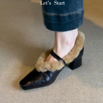 Női Mary Jane cipő, retro stílus, felső és belső anyag: szuper rost, gumi talp, 3–6 cm sarokmagasság