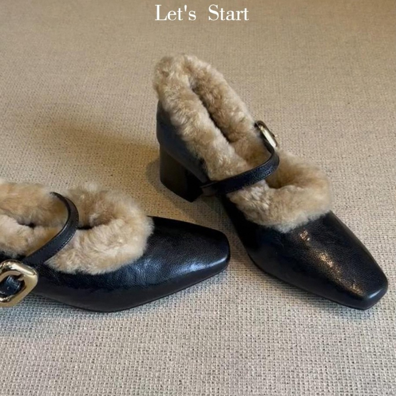 Női Mary Jane cipő, retro stílus, felső és belső anyag: szuper rost, gumi talp, 3–6 cm sarokmagasság