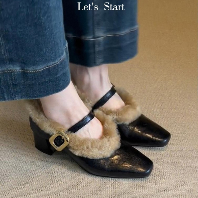 Női Mary Jane cipő, retro stílus, felső és belső anyag: szuper rost, gumi talp, 3–6 cm sarokmagasság