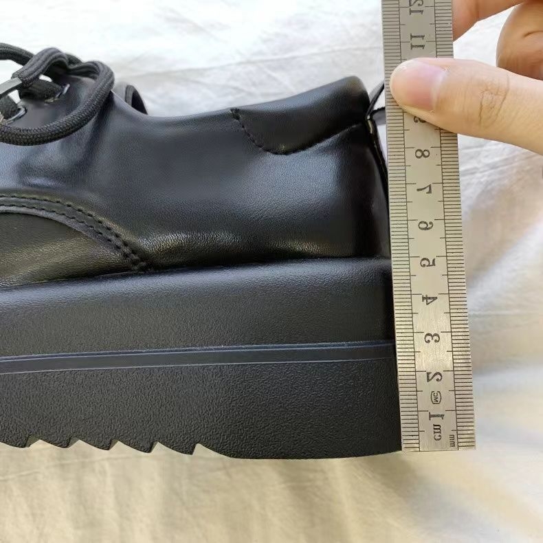 Pantofi de damă din piele, stil retro, vârf rotund, vamp PU, toc muffin, talpă din cauciuc (înălțime toc 3-5 cm)