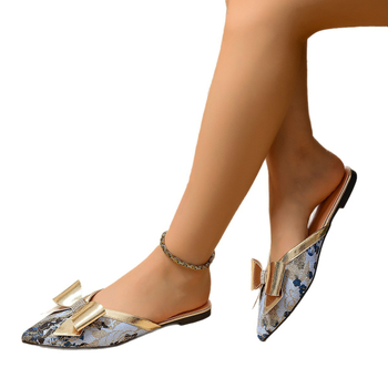 Női lapos cipő virágos mintával, slip-on, felső anyag Greet, gumírozott talp