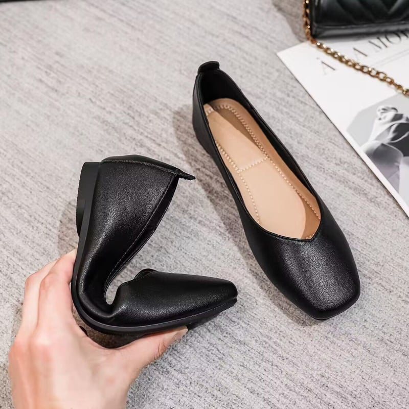 Ženske Mary Jane ravne cipele — umjetna koža gornji dio, gumeni potplat, slip-on, bez pete (0–1 cm)