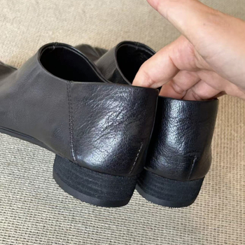 Női Split-Toe cipő, valódi bőr felsőrész, közepes sarok 3–6 cm, gumitalp, báránybőr belső