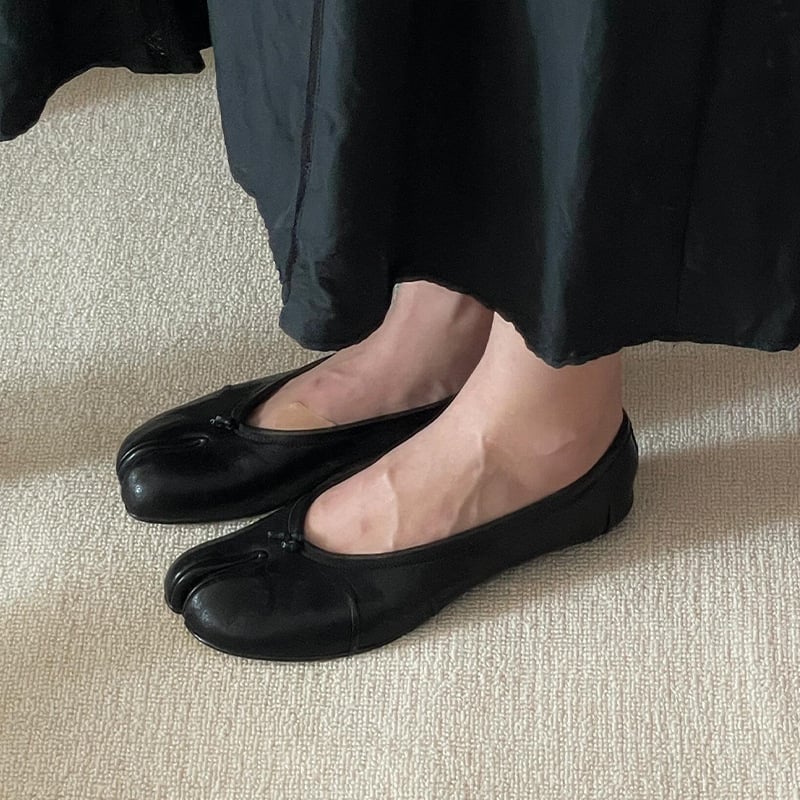 Γυναικείες Mary Jane flat από δέρμα αγελάδας, με στρογγυλό δάχτυλο, εσωτερική σόλα από δέρμα προβάτου, χαμηλό τακούνι, Slip-On