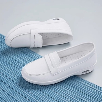 Ženske medicinske loaferice, prozračno PU gornjište, mekana podloga, slip-on, nizak potpetica