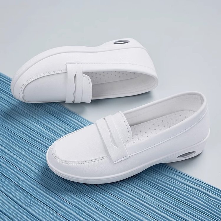 Ženske medicinske loaferice, prozračno PU gornjište, mekana podloga, slip-on, nizak potpetica