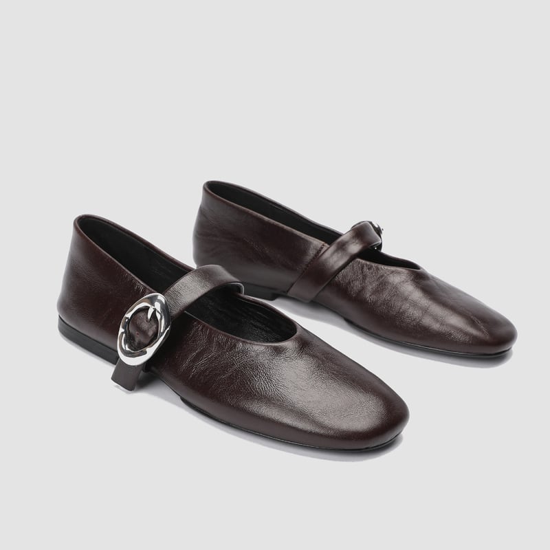 Ženske Mary Jane ravne cipele s jednim remenom, casual stil; okrugli vrh, gornji dio: super fiber, niski pet 1–3 cm, potplat: guma, ulošak: dva sloja svinjske kože