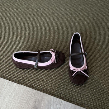 Mary Jane cipele od ovčje kože, okrugli vrh, niska peta, slip-on, gumeni potplat