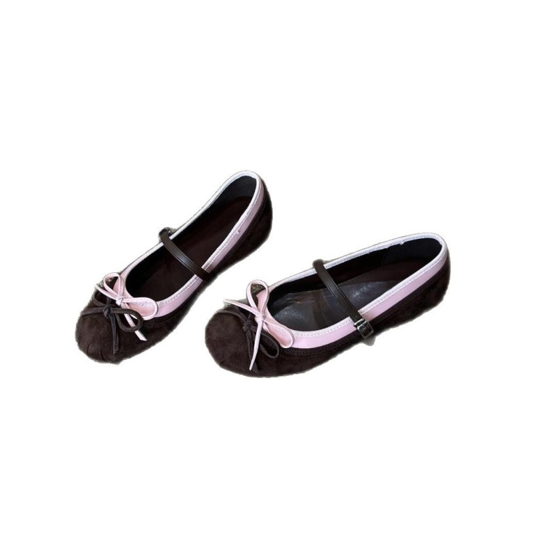 Mary Jane cipele od ovčje kože, okrugli vrh, niska peta, slip-on, gumeni potplat