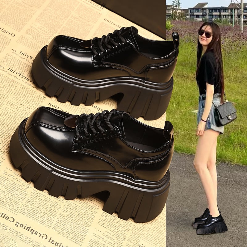 Loafers ar biezu platformu - Augšējais materiāls: Super fiber | Papēža augstums: virs 8 cm | Dziļš atvērums | Iekšējā zolīte PU