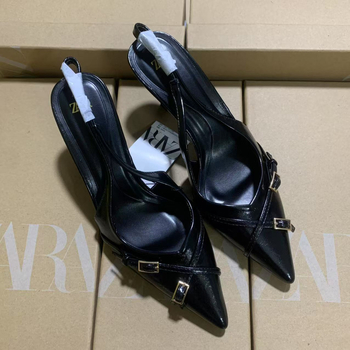 Ženske štikle s uskim nosom, tanak pet 6–8 cm, PU ulošak, gumeni potplat