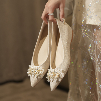 Ženske ploske cipele s oštrim nosom i niskom petom 1-3 cm, gornji dio od Super Fiber, gumena potplata, ulošak od Super Fiber