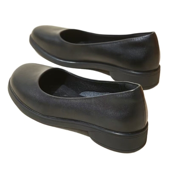 Pantofi damă fără toc, cu vârf rotund și talpă groasă — partea superioară: super fiber, talpă din cauciuc