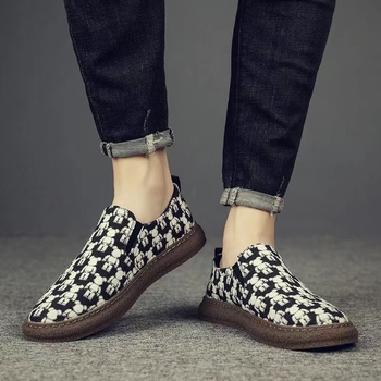 Muške slip-on platnene tenisice, prozračna mreža unutarnost, PU uložak, gumena potplat, oštar vrh