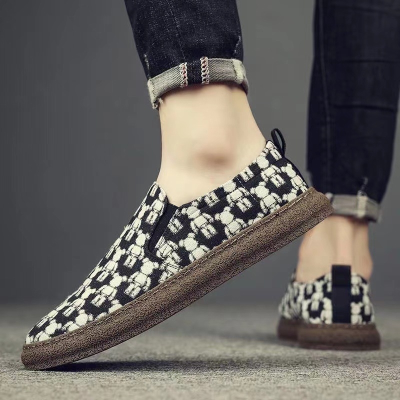 Muške slip-on platnene tenisice, prozračna mreža unutarnost, PU uložak, gumena potplat, oštar vrh