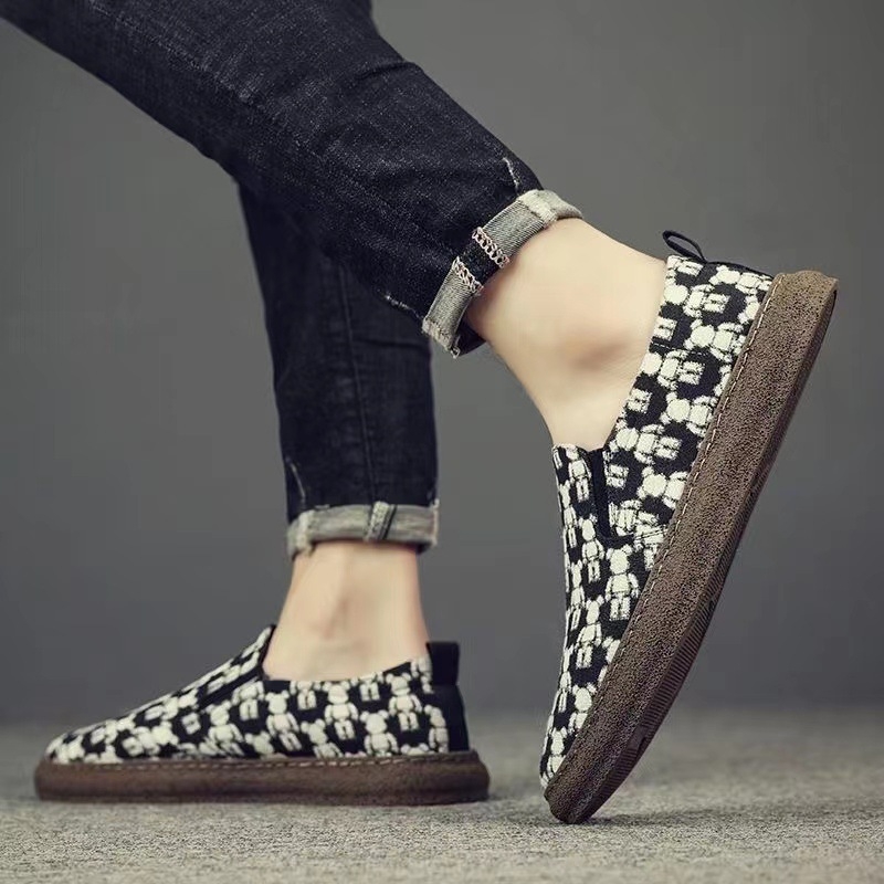 Muške slip-on platnene tenisice, prozračna mreža unutarnost, PU uložak, gumena potplat, oštar vrh