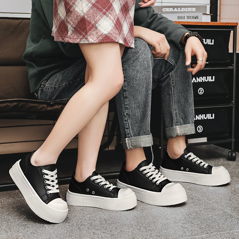 Teniska s kožnim gornjim dijelom, Unisex, Niska peta 1–3 cm, Vezivanje šnorama, PVC đon