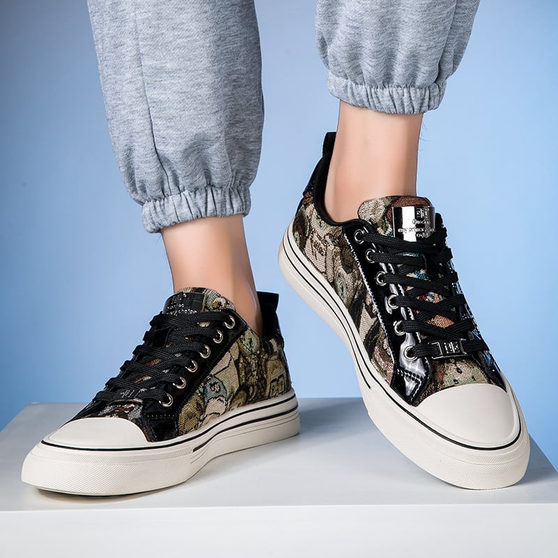 Skate tenisice (okrugli vrh; gornji dio od kože krave + mreža; gumeni potplat; niski profil; prozračan)