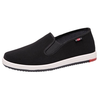 Muške platnene slip-on cipele s elastičnim trakama, niski gornji dio, tekstilna uložak, plastična potplat, stil Starog Pekinga