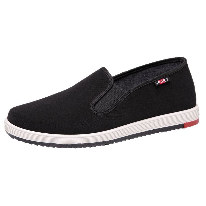 Muške platnene slip-on cipele s elastičnim trakama, niski gornji dio, tekstilna uložak, plastična potplat, stil Starog Pekinga
