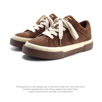 Pantofi sport unisex cu exterior PU și talpă din cauciuc, talpă joasă, șireturi