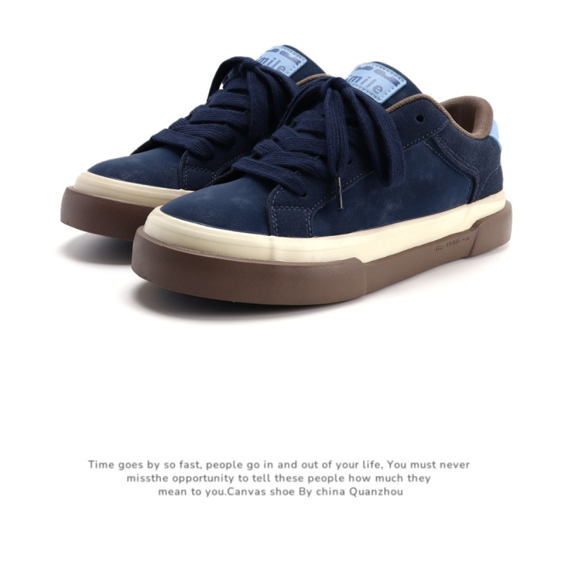 Pantofi sport unisex cu exterior PU și talpă din cauciuc, talpă joasă, șireturi