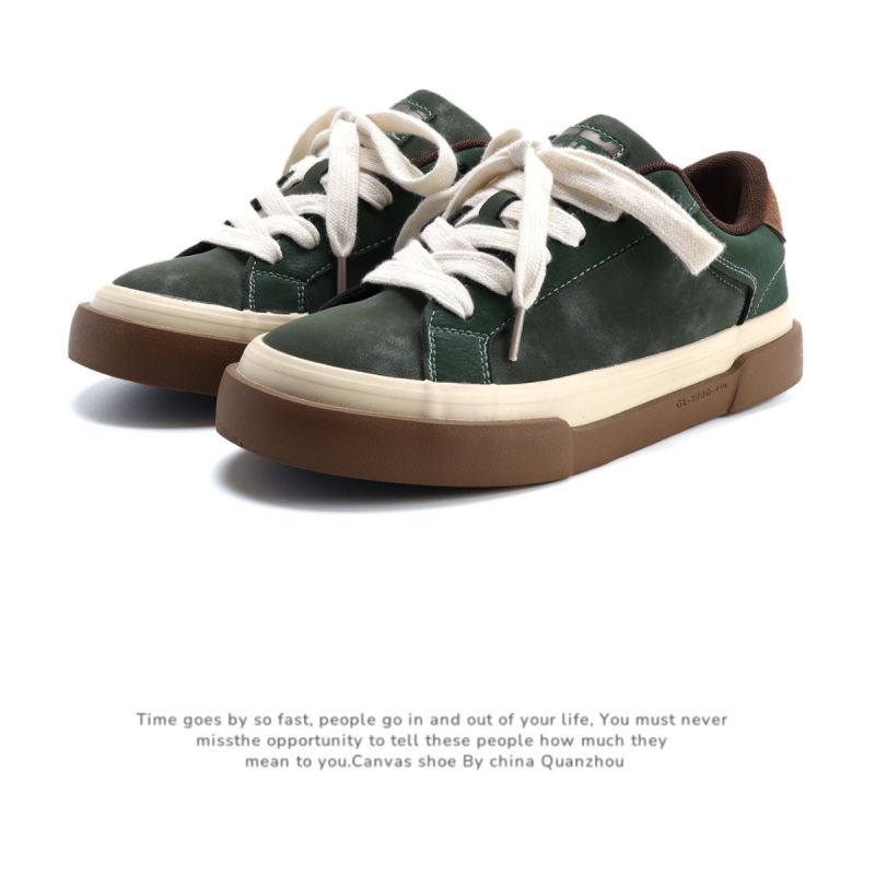 Pantofi sport unisex cu exterior PU și talpă din cauciuc, talpă joasă, șireturi