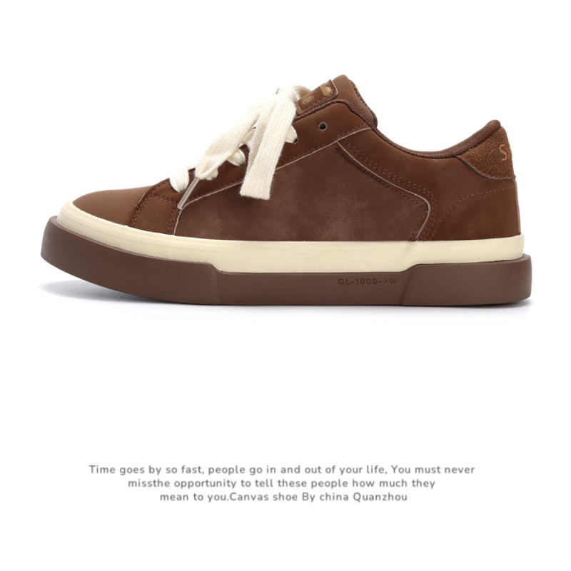 Pantofi sport unisex cu exterior PU și talpă din cauciuc, talpă joasă, șireturi