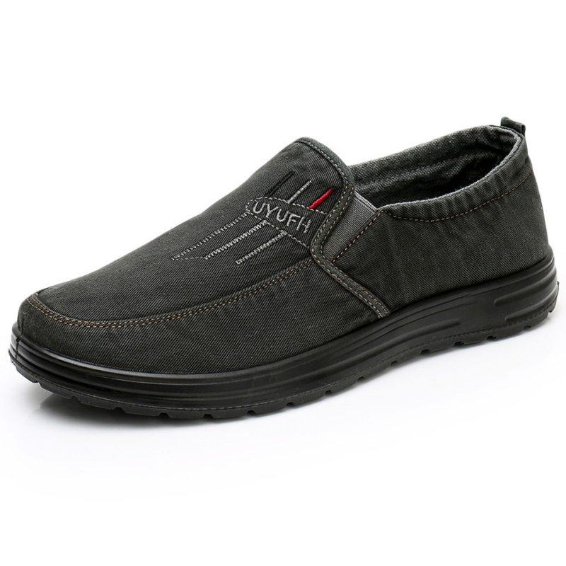 Pantofi casual bărbați slip-on din pânză, vârf rotund, partea superioară din pânză de bumbac, căptușeală respirabilă, talpă PU, profil redus