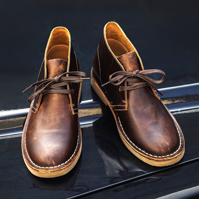 Muške Martin cipele Vintage, Crazy Horse koža; Desert Boots; gornji dio od dvostruke kože goveda; gumena potplat; protiv klizanja