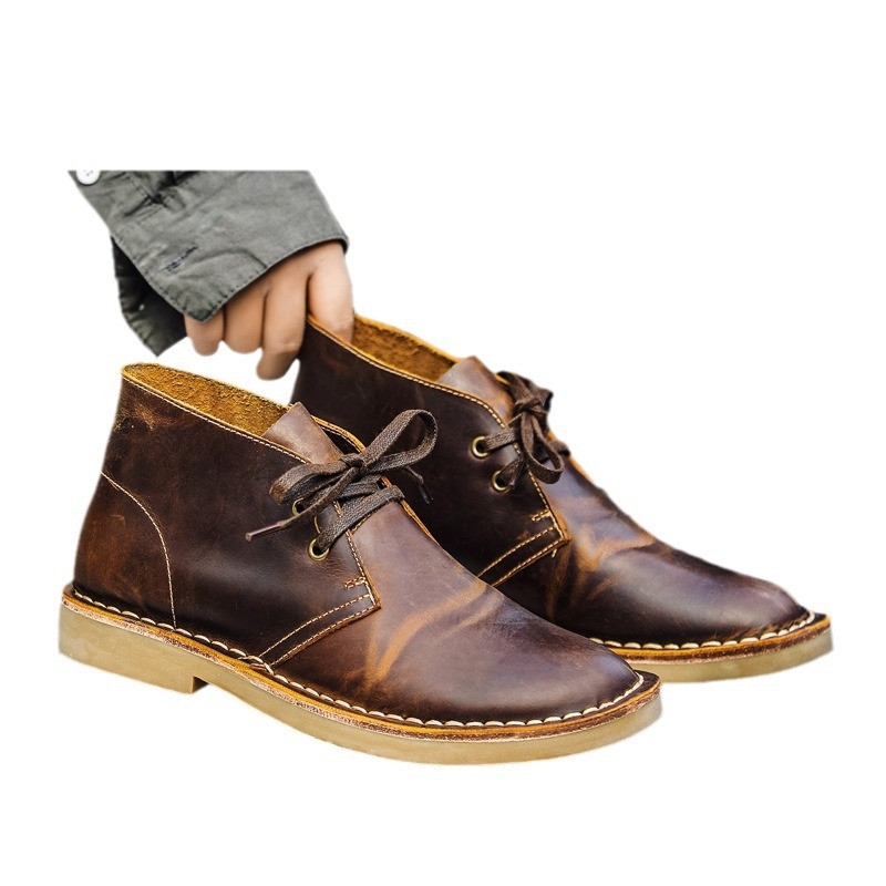 Muške Martin cipele Vintage, Crazy Horse koža; Desert Boots; gornji dio od dvostruke kože goveda; gumena potplat; protiv klizanja
