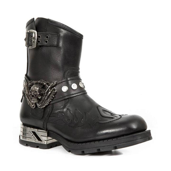 Muške čizme od PU, gornji dio od umjetne PU kože, vulkaniziran TPU potplat, plišna podstava, uložak od umjetne kože, motociklistički punk stil