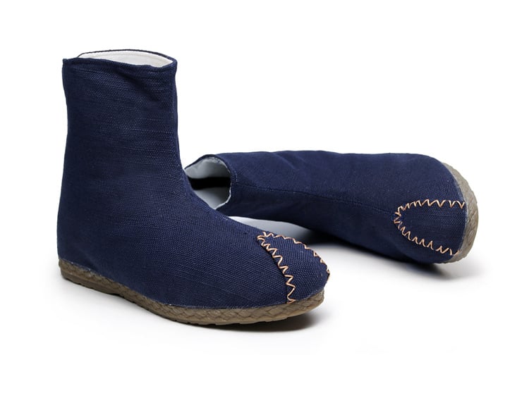 Ghete casual bărbați, stil etnic, înălțime medie, fermoar, căptușeală din fleece, partea superioară din pânză