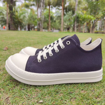 Adidași din pânză, talie joasă, unisex, șireturi, talpă din cauciuc, respirabili, vârf rotund, branț din piele naturală