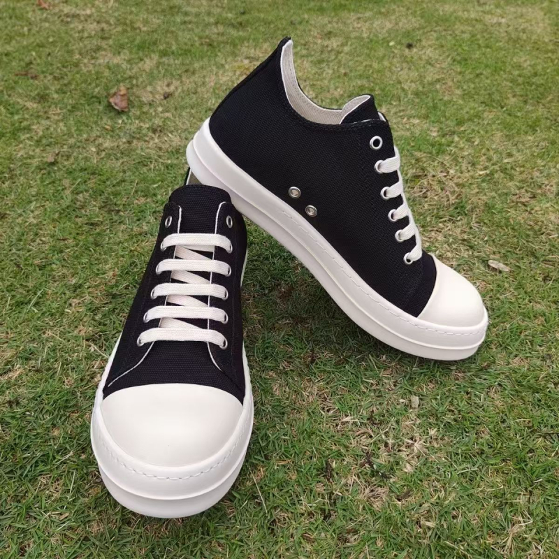 Adidași din pânză, talie joasă, unisex, șireturi, talpă din cauciuc, respirabili, vârf rotund, branț din piele naturală